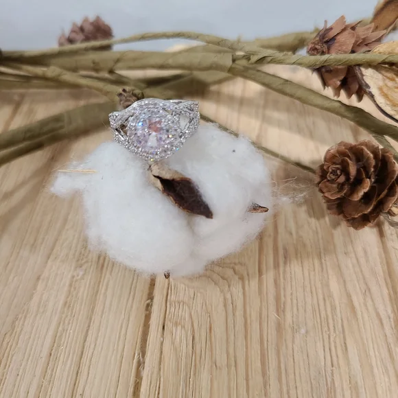 🤍🤍NEW🤍🤍BREATHTAKING!! WOW FACTOR!! CZ Silver Plated Ring🤍🤍 - Picture 8 of 16